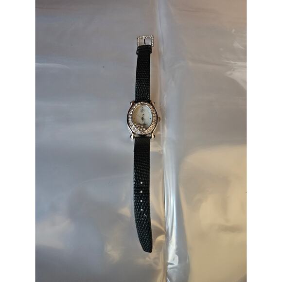 Victoria Wieck of Beverly Hills Womens Wrist Watch Black Leather Silver - Picture 7 of 10